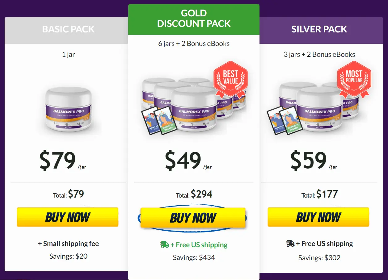 balmorex pro package pricing options